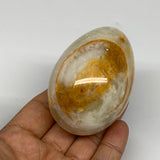242g, 2.8"x2" Natural Green Onyx Egg Gemstone Mineral, from Pakistan, B24308