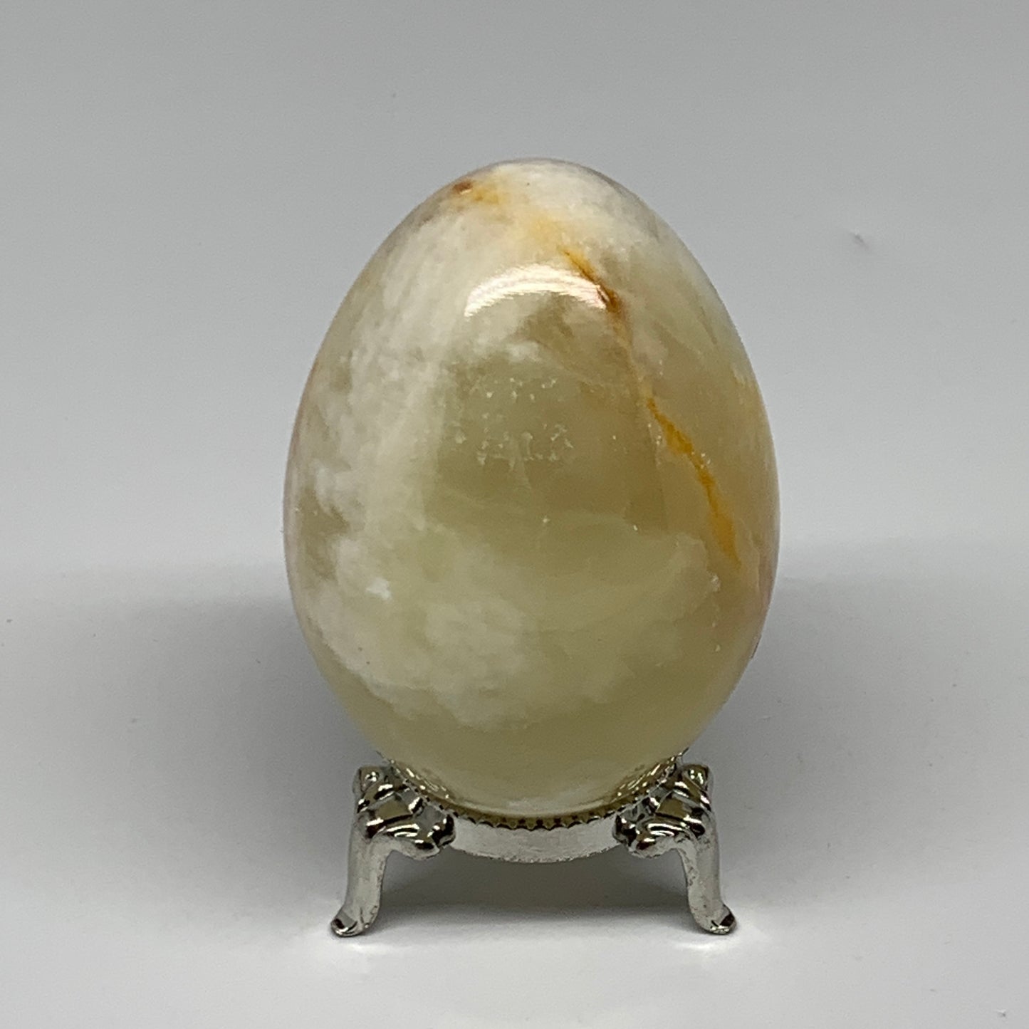 242g, 2.8"x2" Natural Green Onyx Egg Gemstone Mineral, from Pakistan, B24308