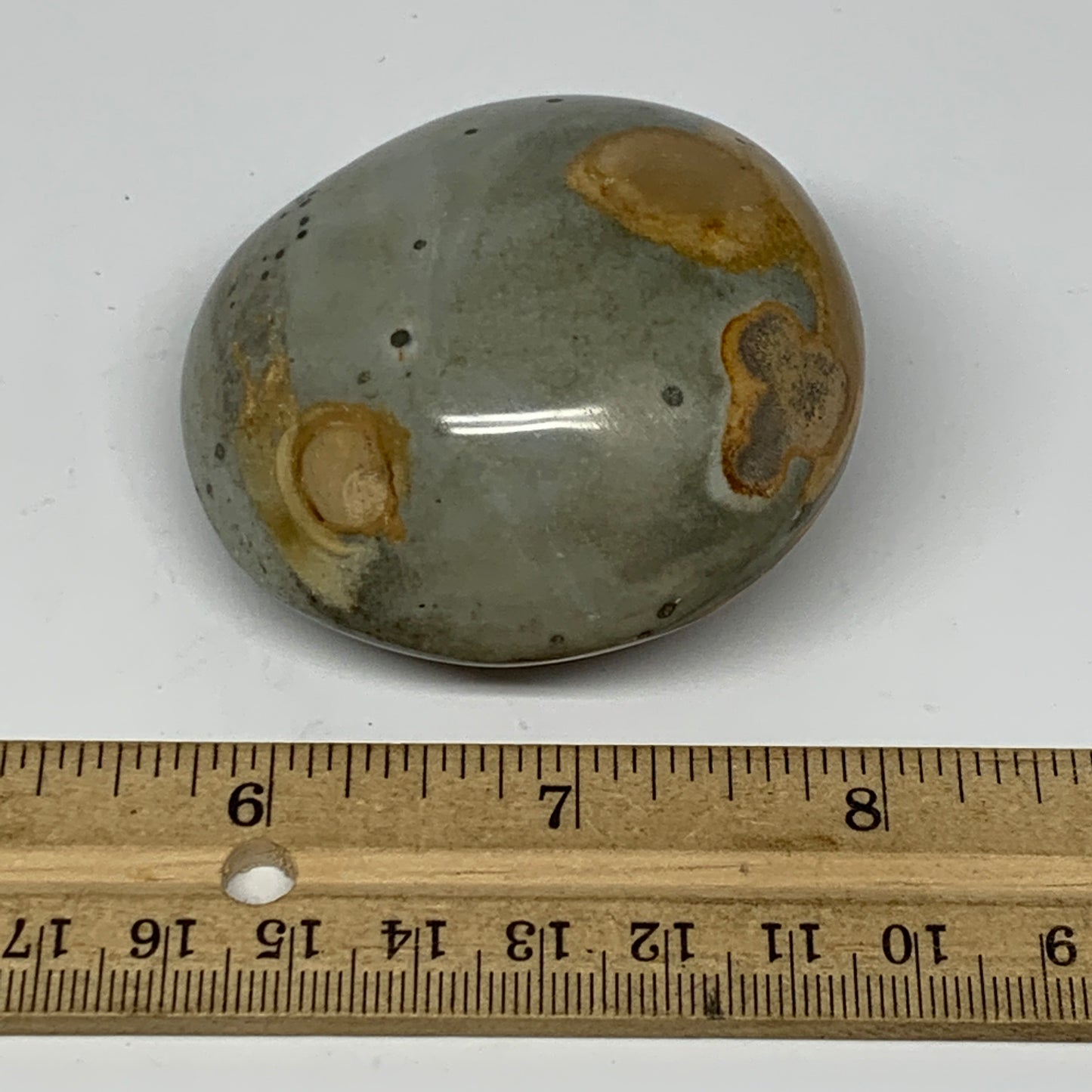 145.1g, 2.4"x2.2"x1.3" Polychrome Jasper Palm-Stone Reiki @Madagascar, B17992