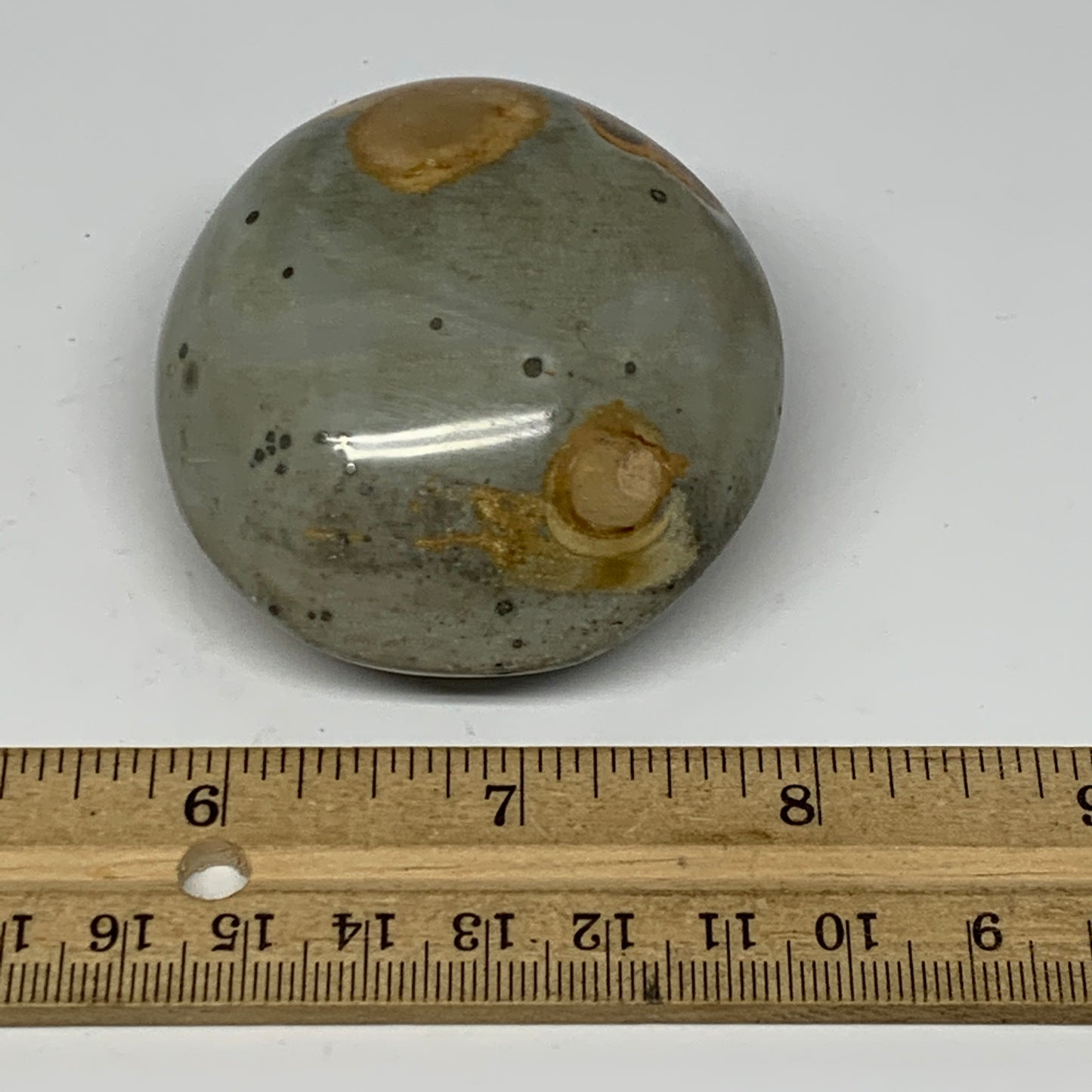 145.1g, 2.4"x2.2"x1.3" Polychrome Jasper Palm-Stone Reiki @Madagascar, B17992
