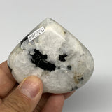 124.8g, 2.4"x2.6"x0.9", Rainbow Moonstone Heart Crystal Gemstone @India, B26388