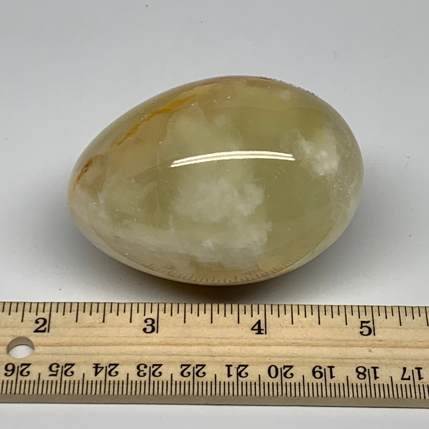 242g, 2.8"x2" Natural Green Onyx Egg Gemstone Mineral, from Pakistan, B24308