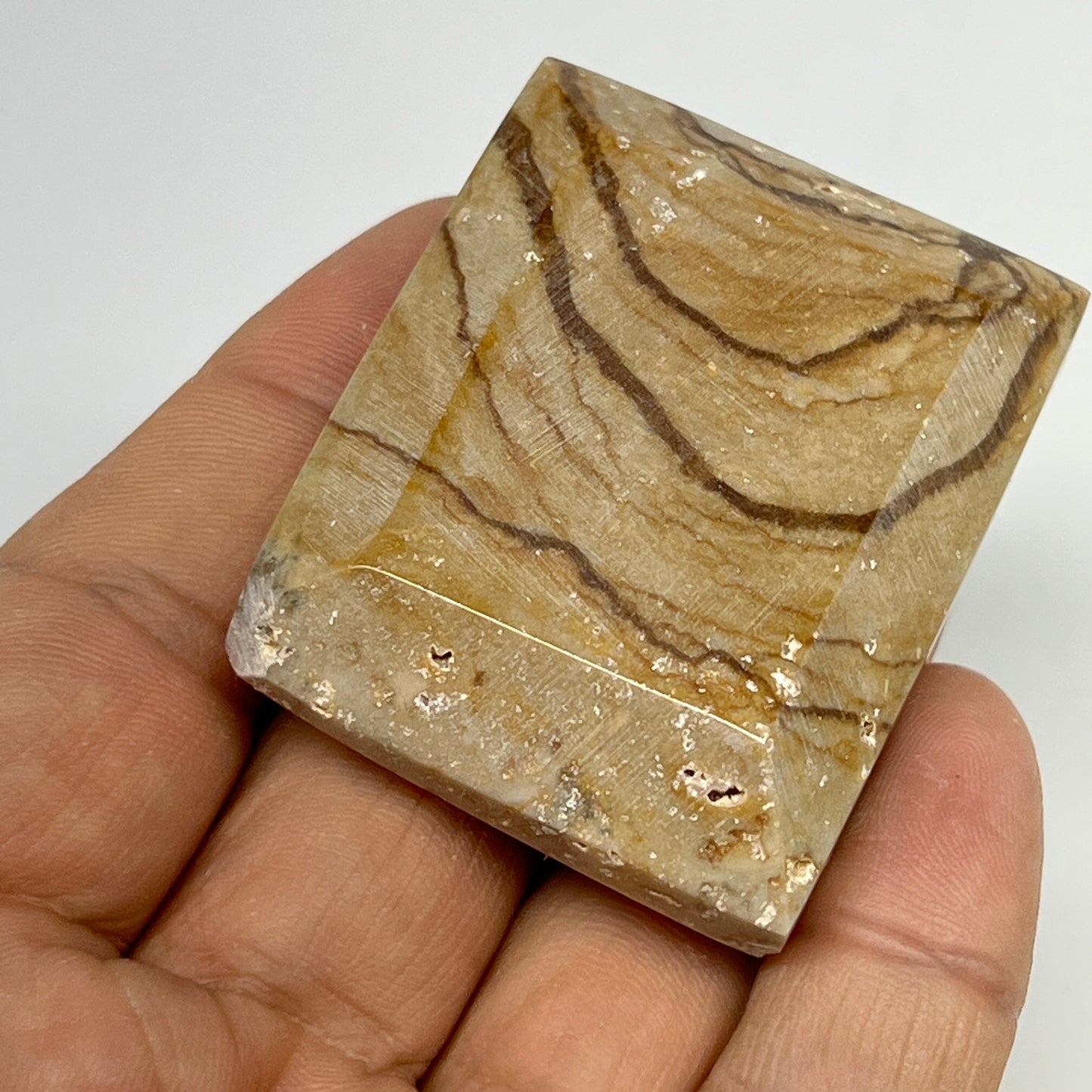 59.9g, 1.9"x1.5"x0.6" Picture Jasper Rectangular Gemstone Home Decor, B20199