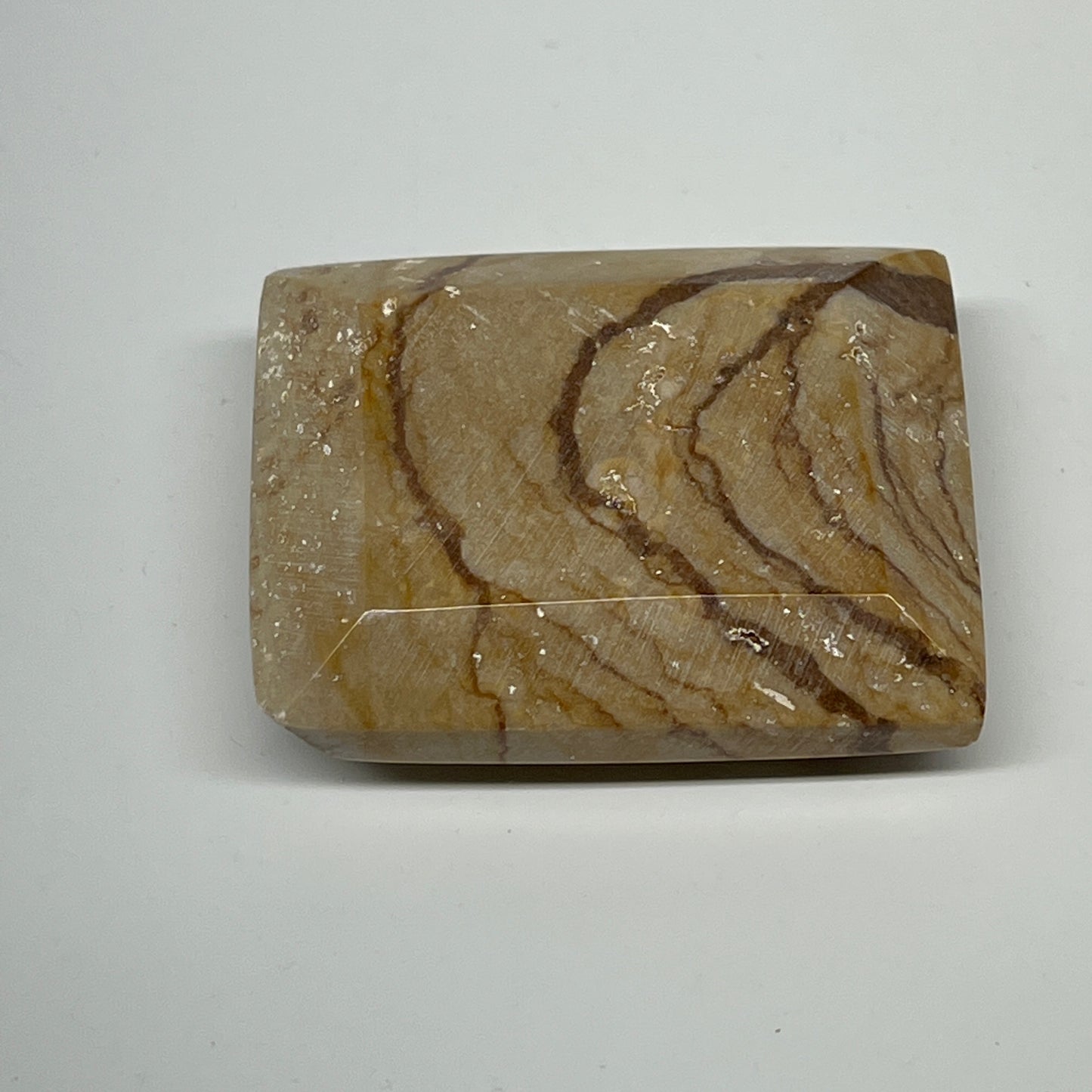 59.9g, 1.9"x1.5"x0.6" Picture Jasper Rectangular Gemstone Home Decor, B20199
