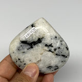 161.8g, 2.6"x2.8"x1", Rainbow Moonstone Heart Crystal Gemstone @India, B26389