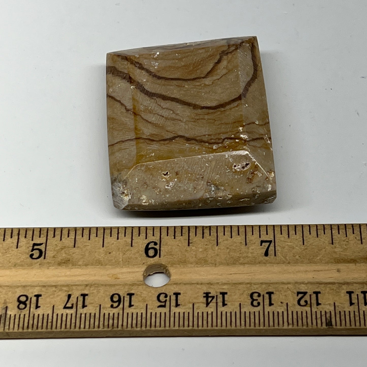 59.9g, 1.9"x1.5"x0.6" Picture Jasper Rectangular Gemstone Home Decor, B20199
