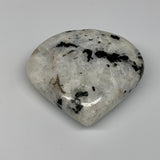 161.8g, 2.6"x2.8"x1", Rainbow Moonstone Heart Crystal Gemstone @India, B26389