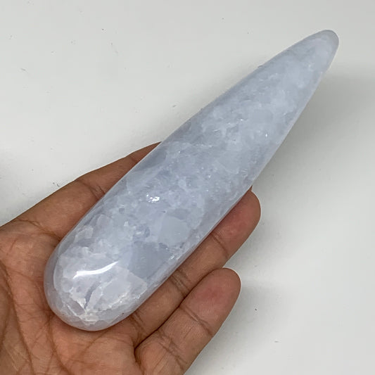 235.6g,5.6"x1.3" Natural Blue Calcite Wand Stick, Home Decor, Collectible B6160