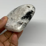 162.5g, 2.7"x3"x0.9", Rainbow Moonstone Heart Crystal Gemstone @India, B26390