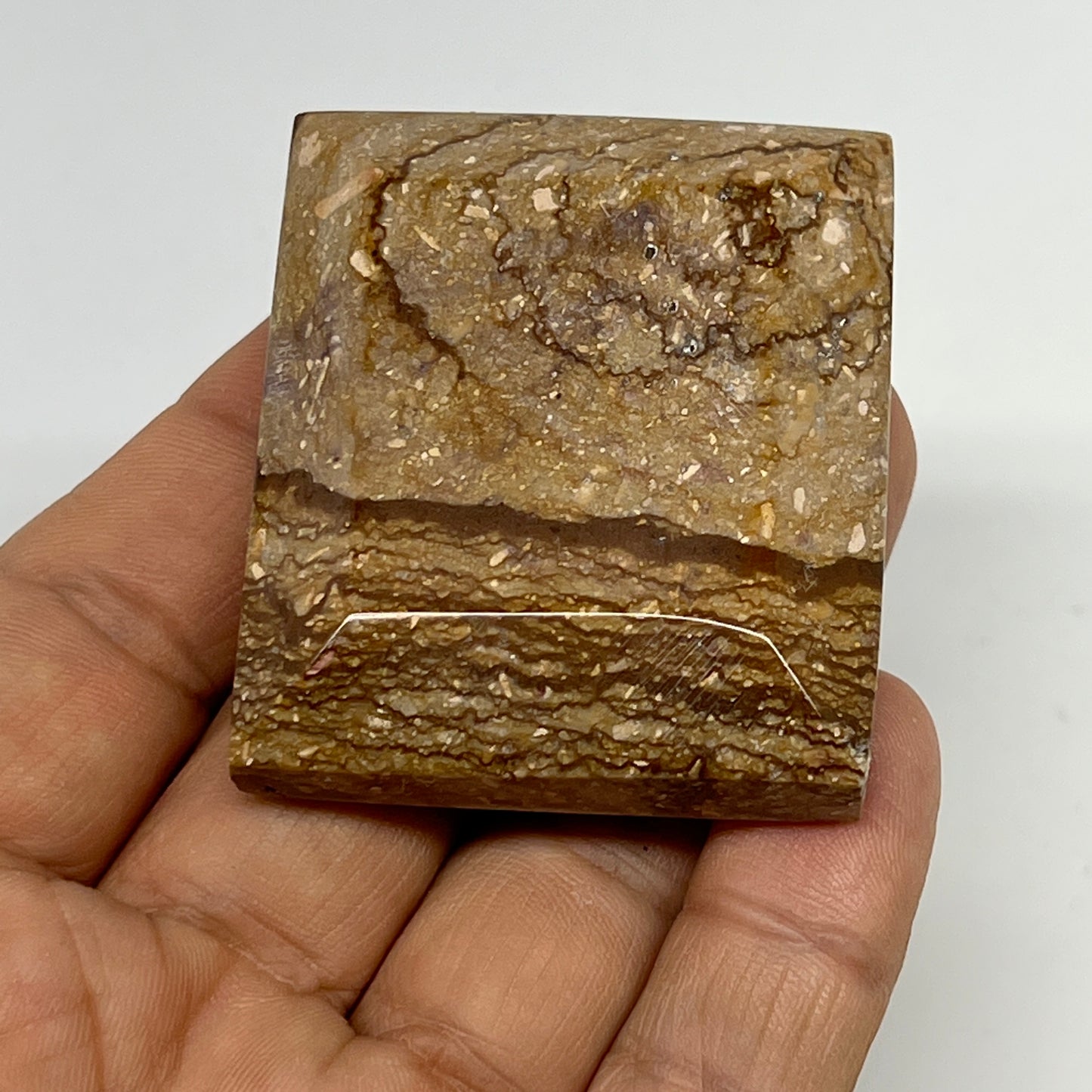 76.9g, 2"x1.7"x0.7" Picture Jasper Rectangular Gemstone Home Decor, B20202