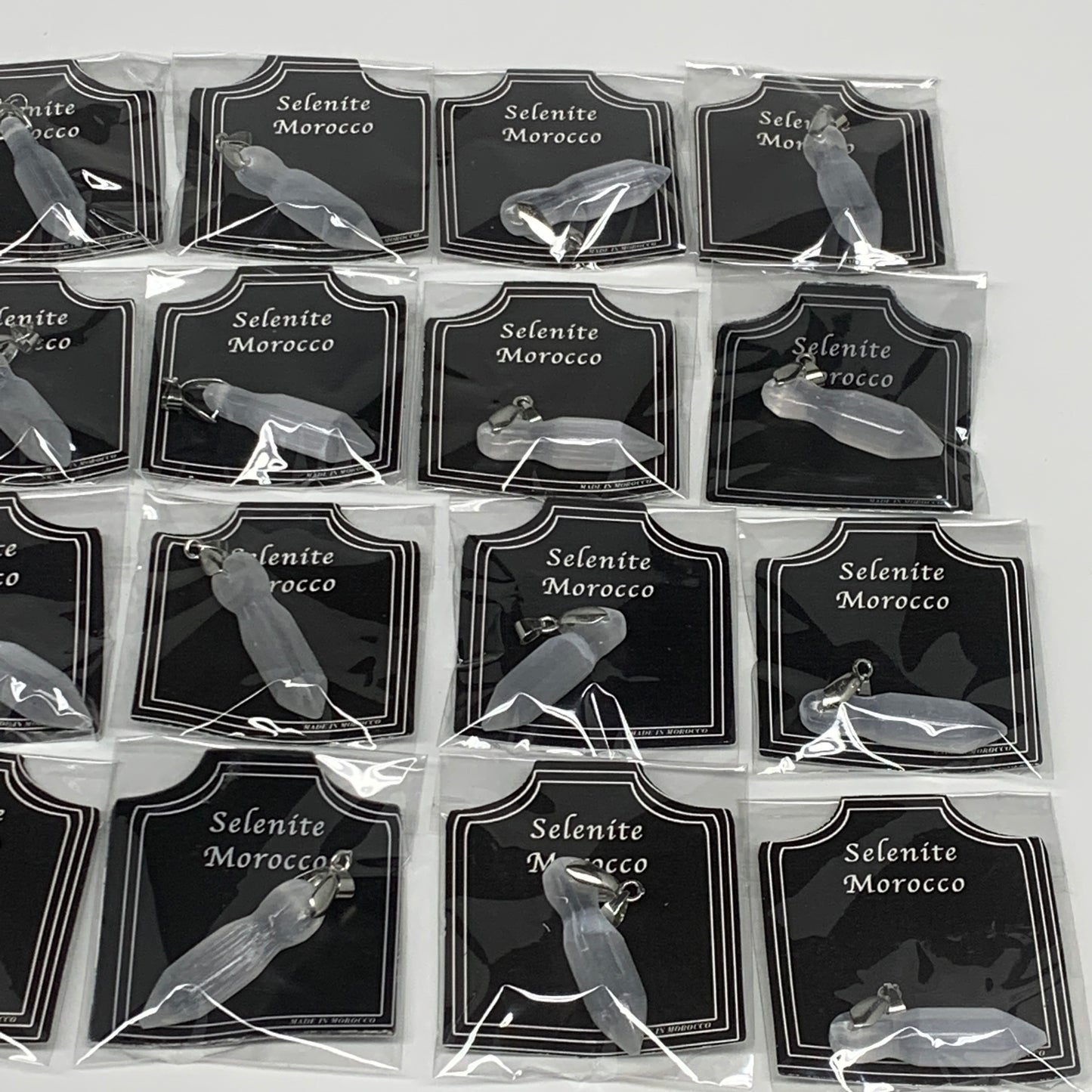 1pc, 4-7g, 1.4" -1.6" Small Selenite Point Pendant Bullet Shape Polished @Morocc