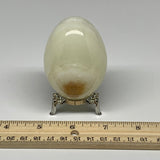 241.1g, 2.8"x2" Natural Green Onyx Egg Gemstone Mineral, from Pakistan, B24312