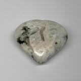 134.1g, 2.6"x2.6"x1", Rainbow Moonstone Heart Crystal Gemstone @India, B26392