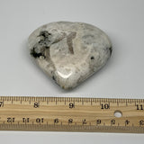 134.1g, 2.6"x2.6"x1", Rainbow Moonstone Heart Crystal Gemstone @India, B26392