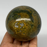 440.8g, 2.7" (69mm), Natural Ocean Jasper Sphere Ball Crystal Reiki @Madagascar,