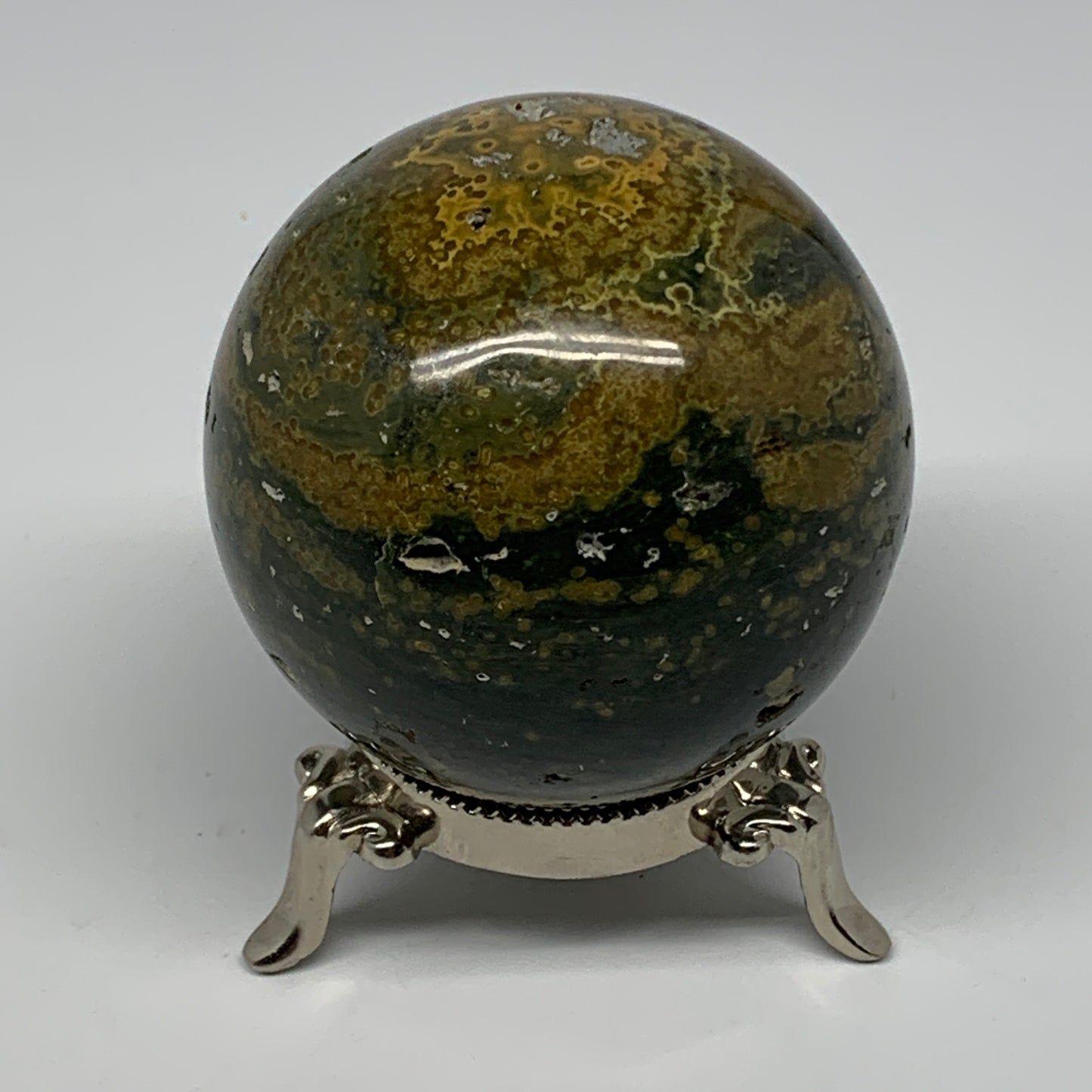 440.8g, 2.7" (69mm), Natural Ocean Jasper Sphere Ball Crystal Reiki @Madagascar,