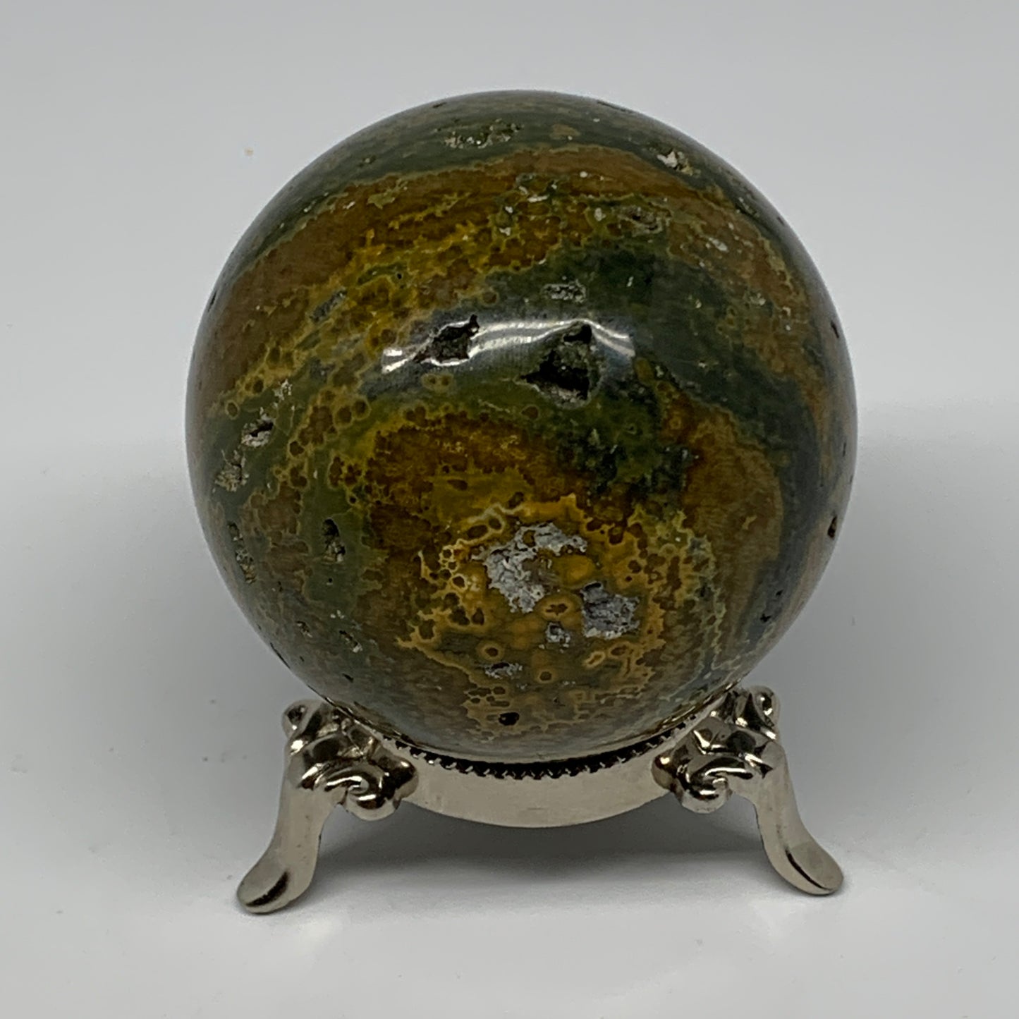440.8g, 2.7" (69mm), Natural Ocean Jasper Sphere Ball Crystal Reiki @Madagascar,