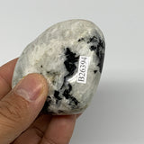 130.8g, 2.2"x2.5"x1", Rainbow Moonstone Heart Crystal Gemstone @India, B26394