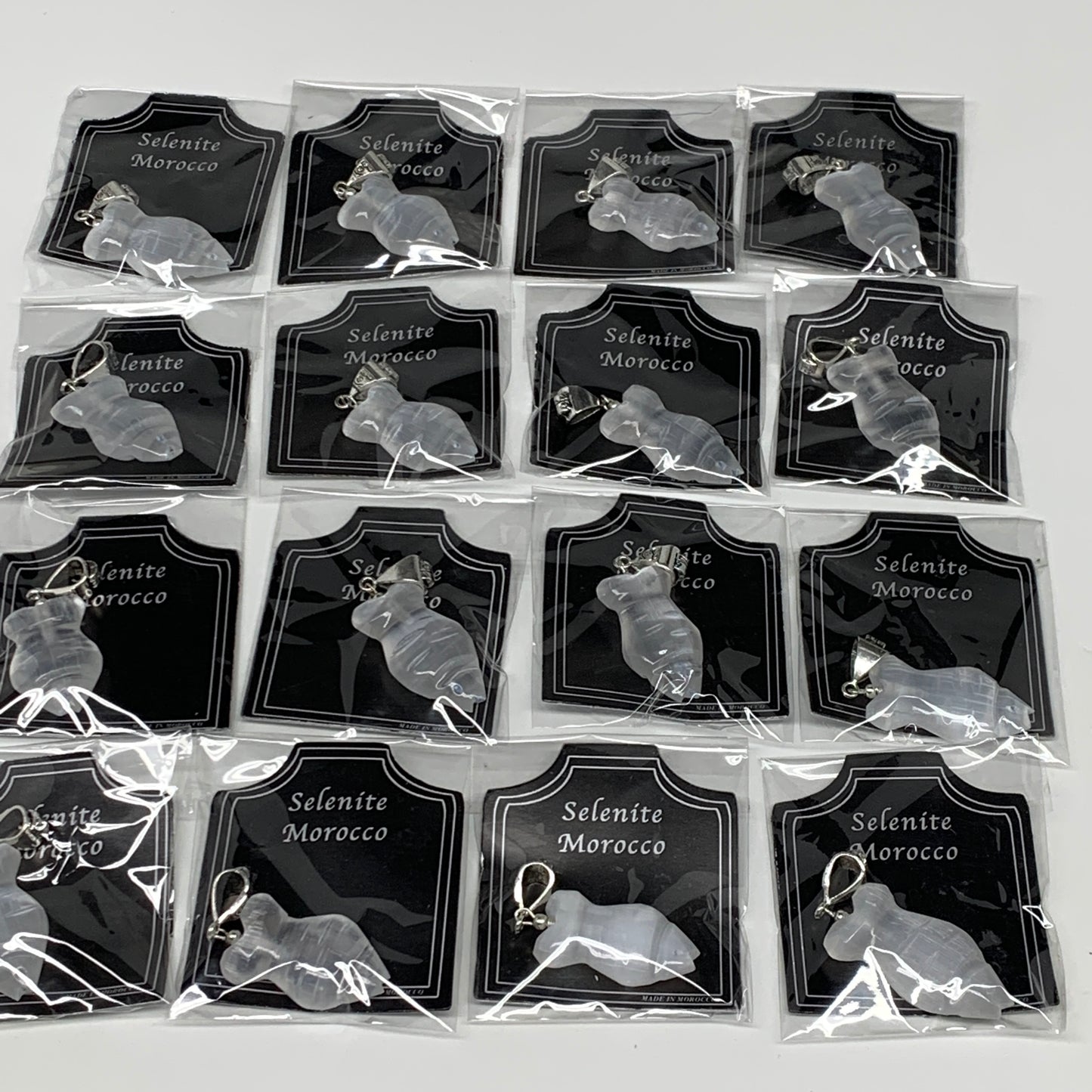 1pc, 5-7g, 1.4" Handmade Selenite Pendant Fish Shape Polished from Morocco,