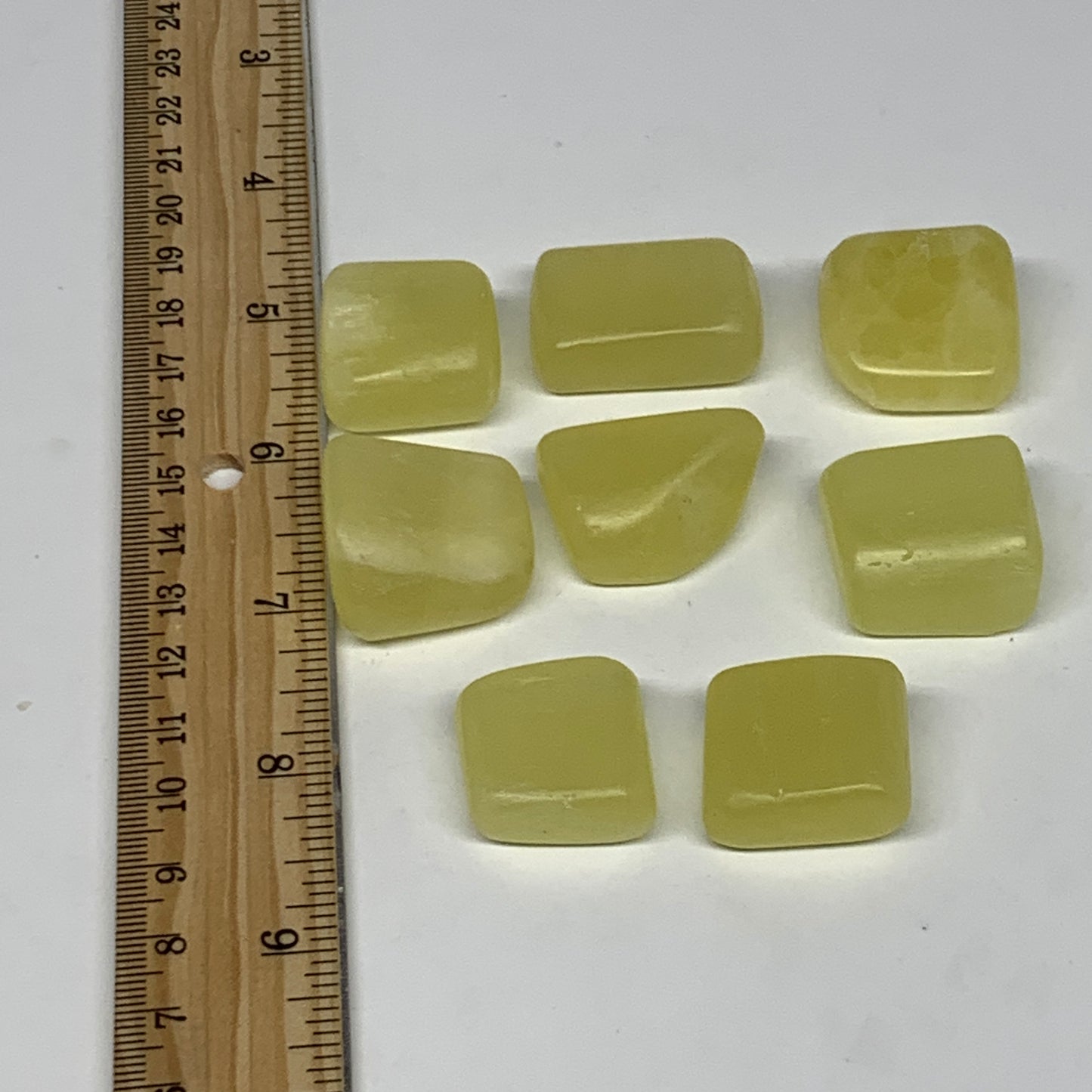 152g, 0.9"-1.3", 8pcs, Natural Lemon Calcite Tumbled Stones @Afghanistan, B26800