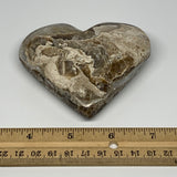 189.8g,3.2"x3.6"x0.8" Natural Chocolate Gray Onyx Heart Polished @Morocco,B18764