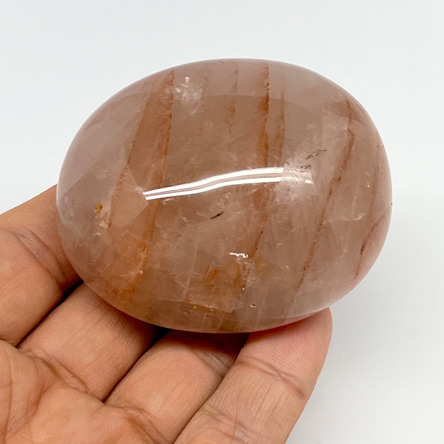 153.9g,2.4"x2"x1.5", Red Hematoid Quartz Palm-Stone Crystal Polished, B21126