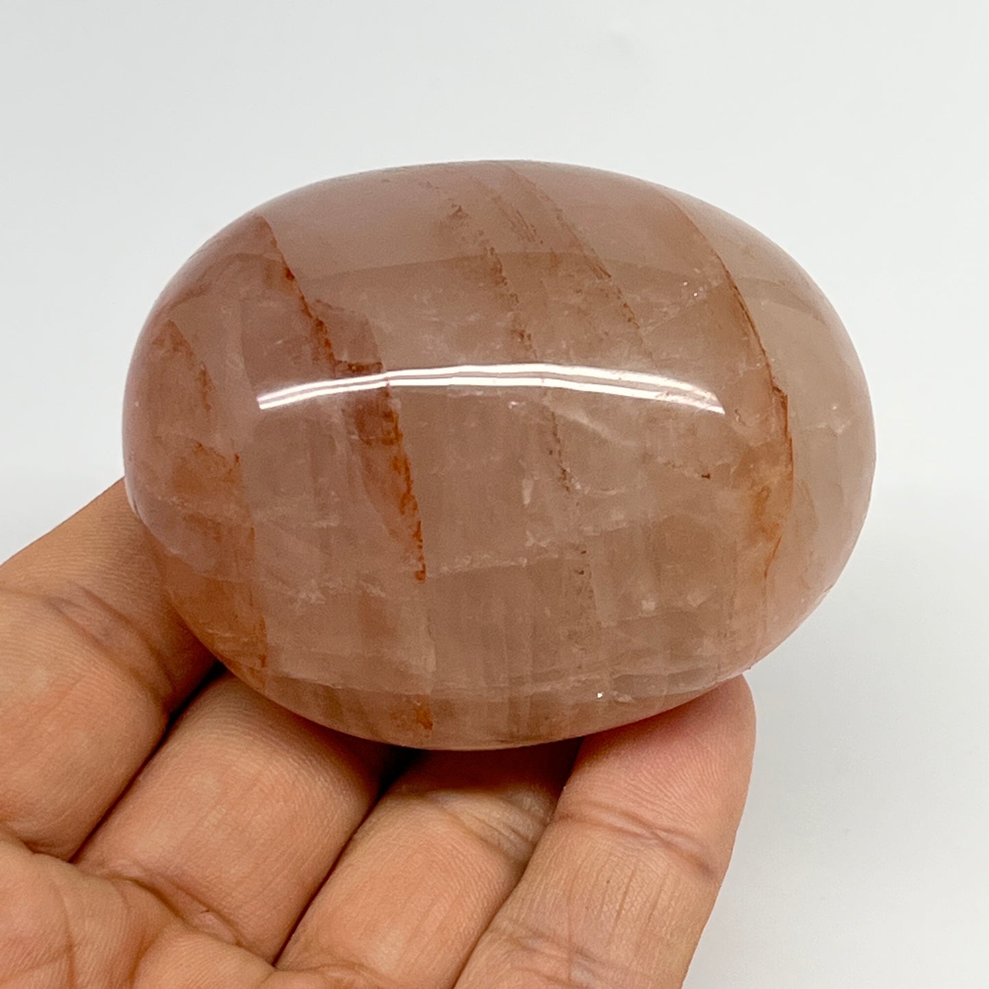 153.9g,2.4"x2"x1.5", Red Hematoid Quartz Palm-Stone Crystal Polished, B21126