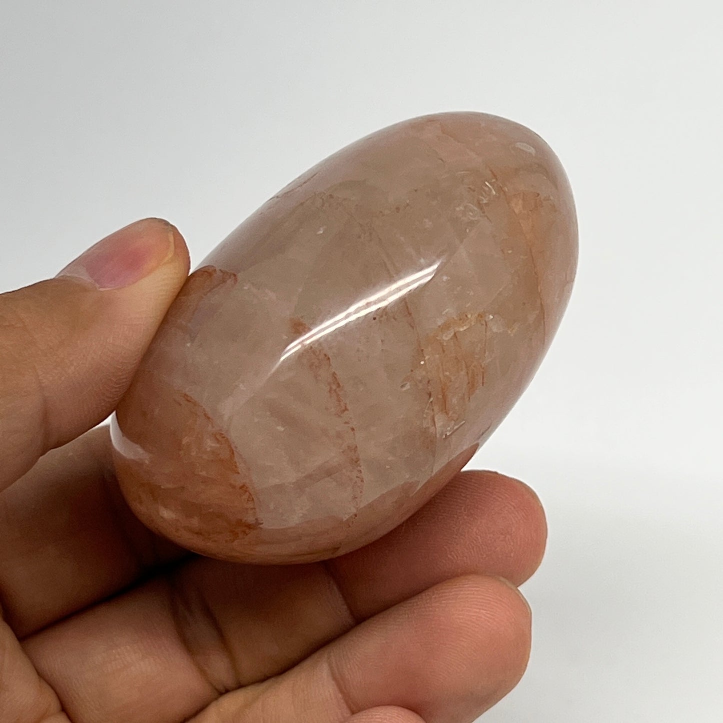 153.9g,2.4"x2"x1.5", Red Hematoid Quartz Palm-Stone Crystal Polished, B21126