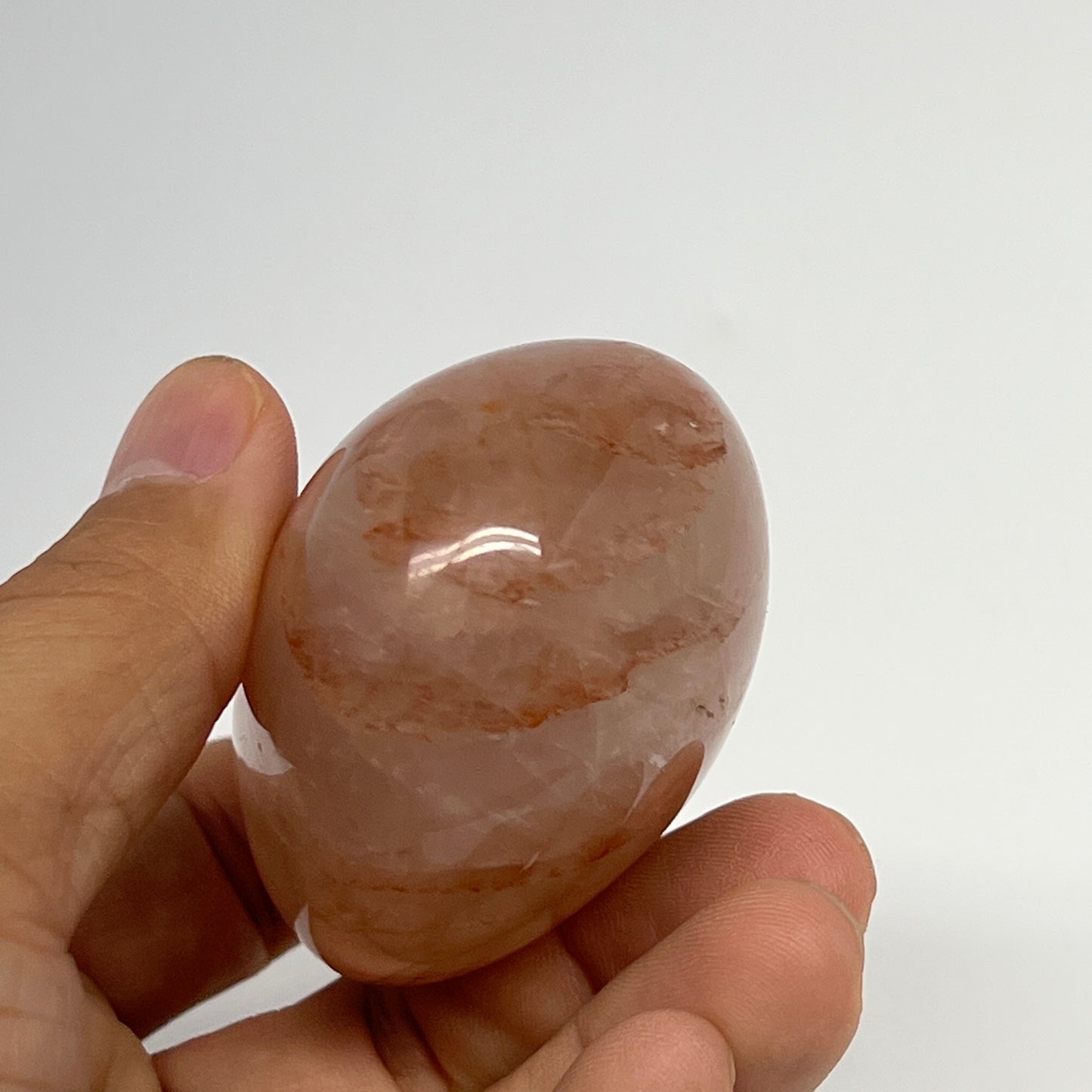 153.9g,2.4"x2"x1.5", Red Hematoid Quartz Palm-Stone Crystal Polished, B21126