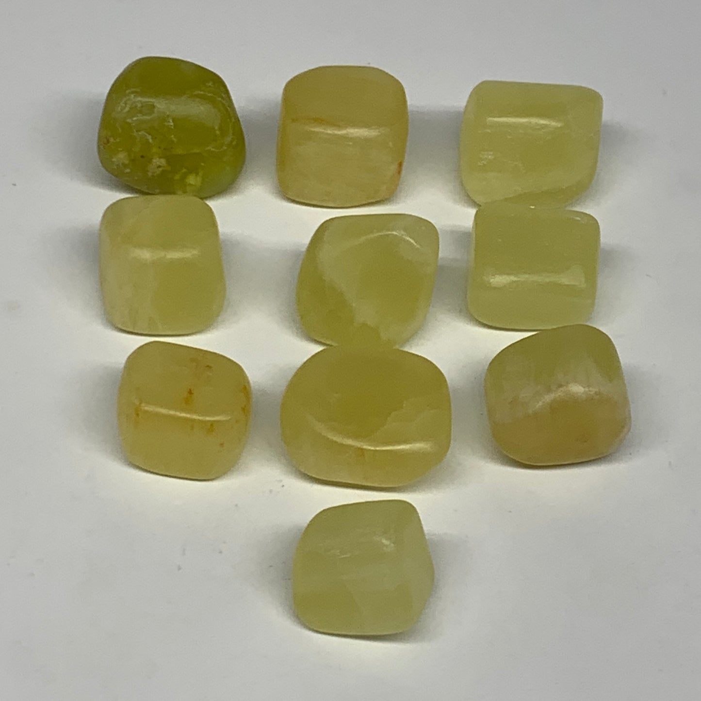 151.2g, 0.7"-1", 10pcs, Natural Lemon Calcite Tumbled Stones @Afghanistan, B2680