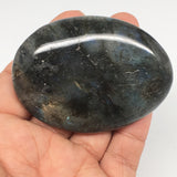 105.1g,2.6"x1.9"x0.8" Labradorite Palm-stone Tumbled Reiki @Madagascar,MSP362