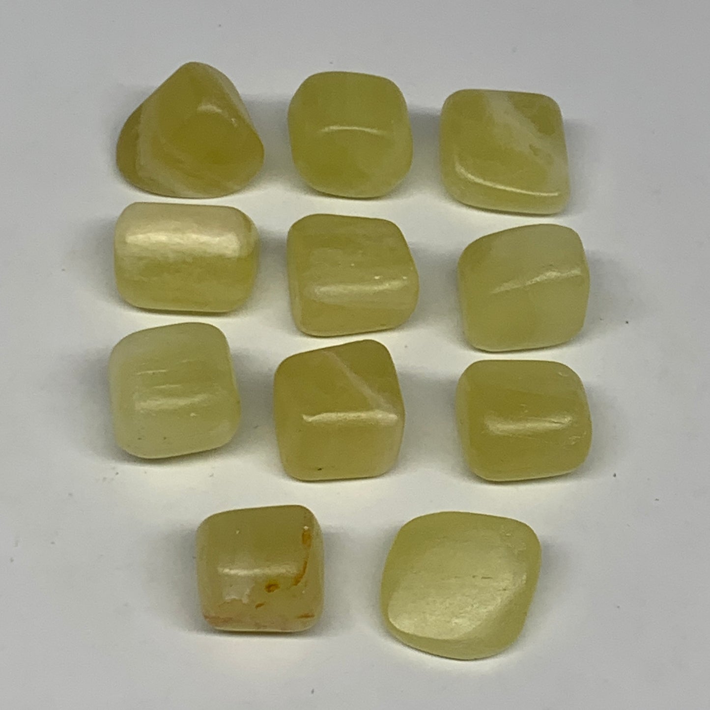 150.3g, 0.7"-1", 11pcs, Natural Lemon Calcite Tumbled Stones @Afghanistan, B2680
