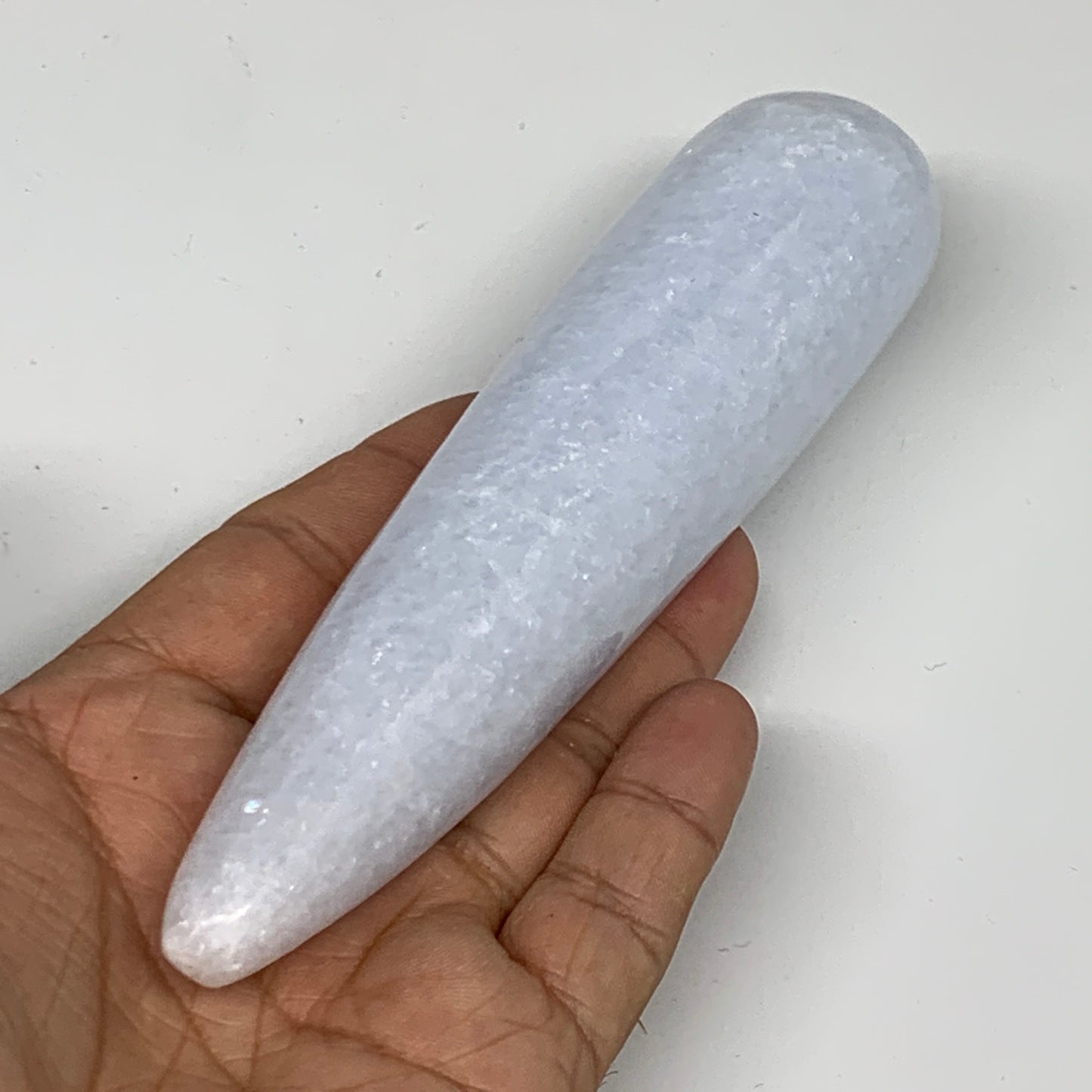 243.6g,5.7"x1.3" Natural Blue Calcite Wand Stick Home Decor, Collectible, B6175