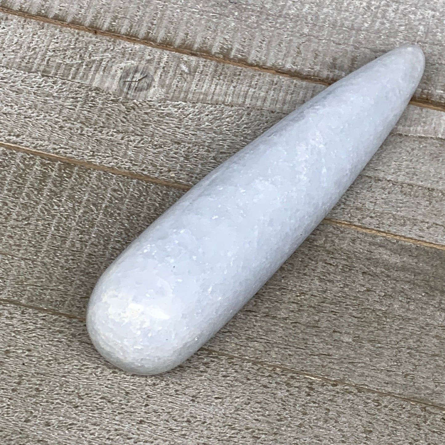 243.6g,5.7"x1.3" Natural Blue Calcite Wand Stick Home Decor, Collectible, B6175