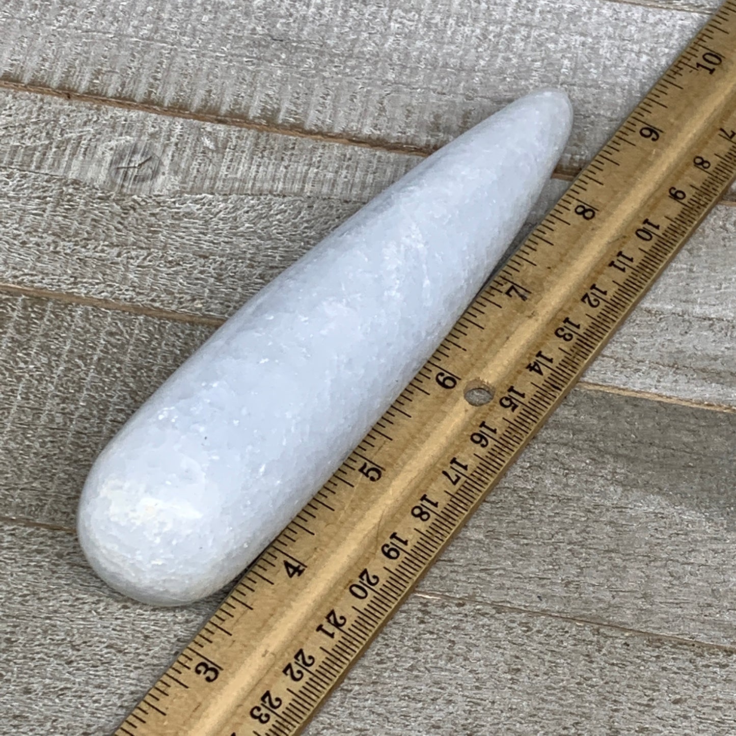 243.6g,5.7"x1.3" Natural Blue Calcite Wand Stick Home Decor, Collectible, B6175