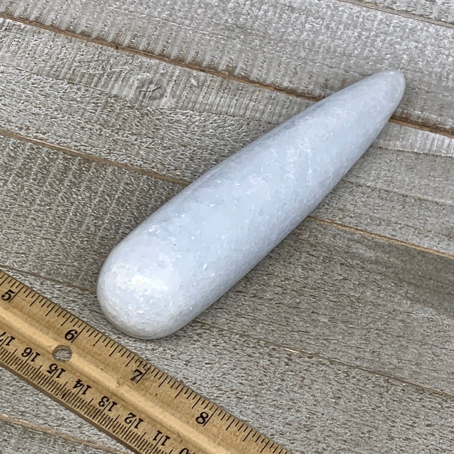 243.6g,5.7"x1.3" Natural Blue Calcite Wand Stick Home Decor, Collectible, B6175