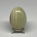 258.4g, 2.8"x2" Natural Green Onyx Egg Gemstone Mineral, from Pakistan, B24322