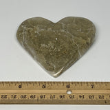 137.9g,3.4"x3.7"x0.6" Natural Chocolate Gray Onyx Heart Polished @Morocco,B18769