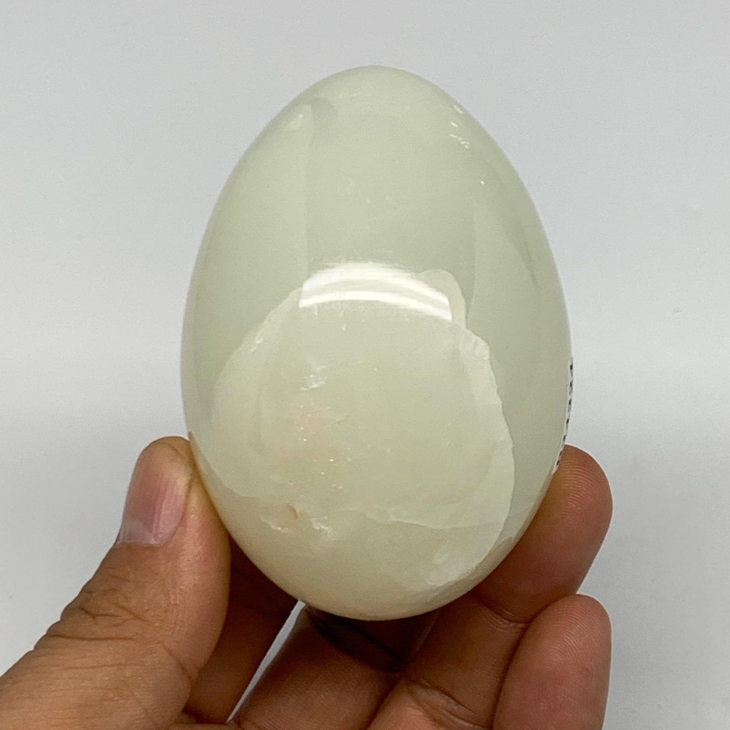 259g, 2.8"x2" Natural Green Onyx Egg Gemstone Mineral, from Pakistan, B24324
