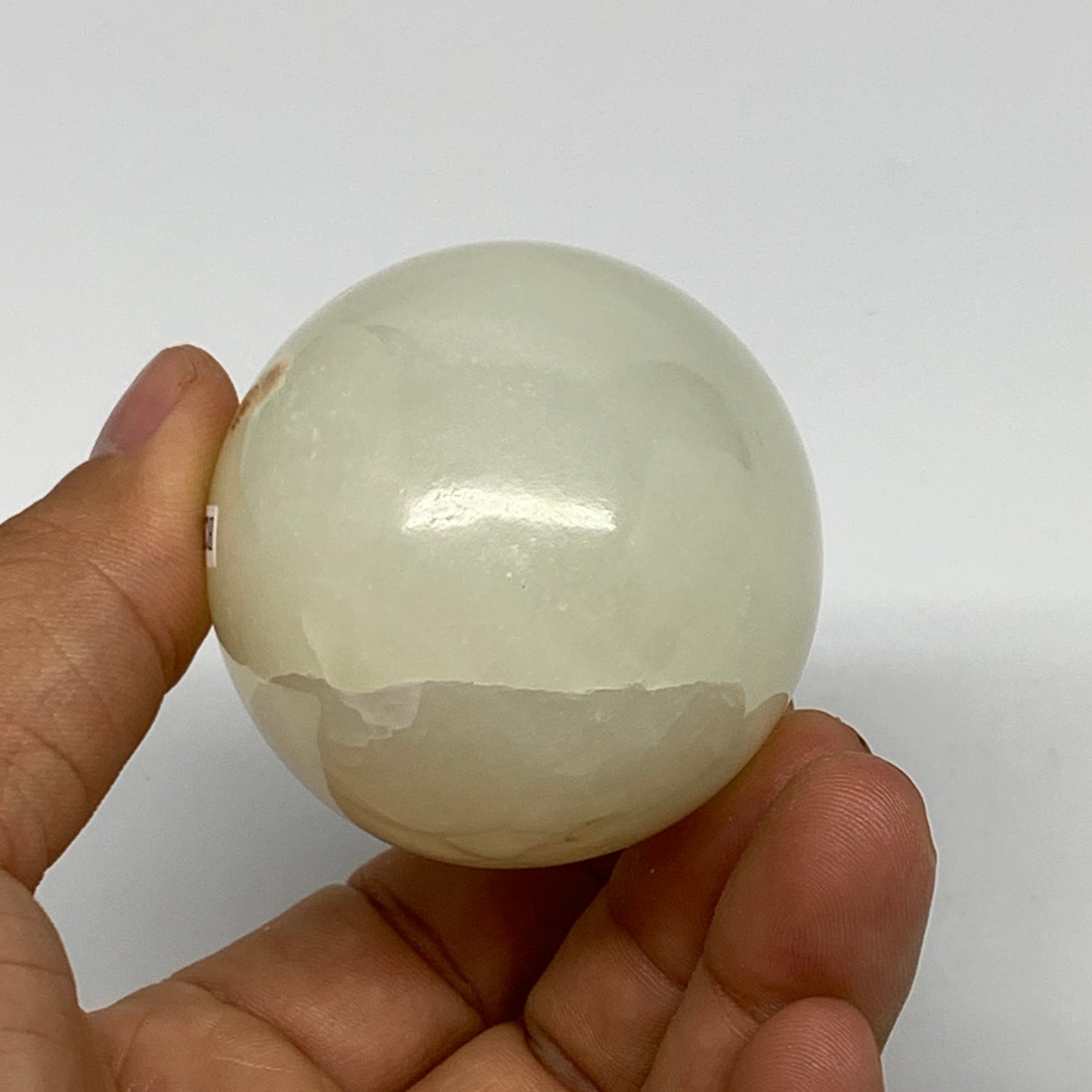 259g, 2.8"x2" Natural Green Onyx Egg Gemstone Mineral, from Pakistan, B24324