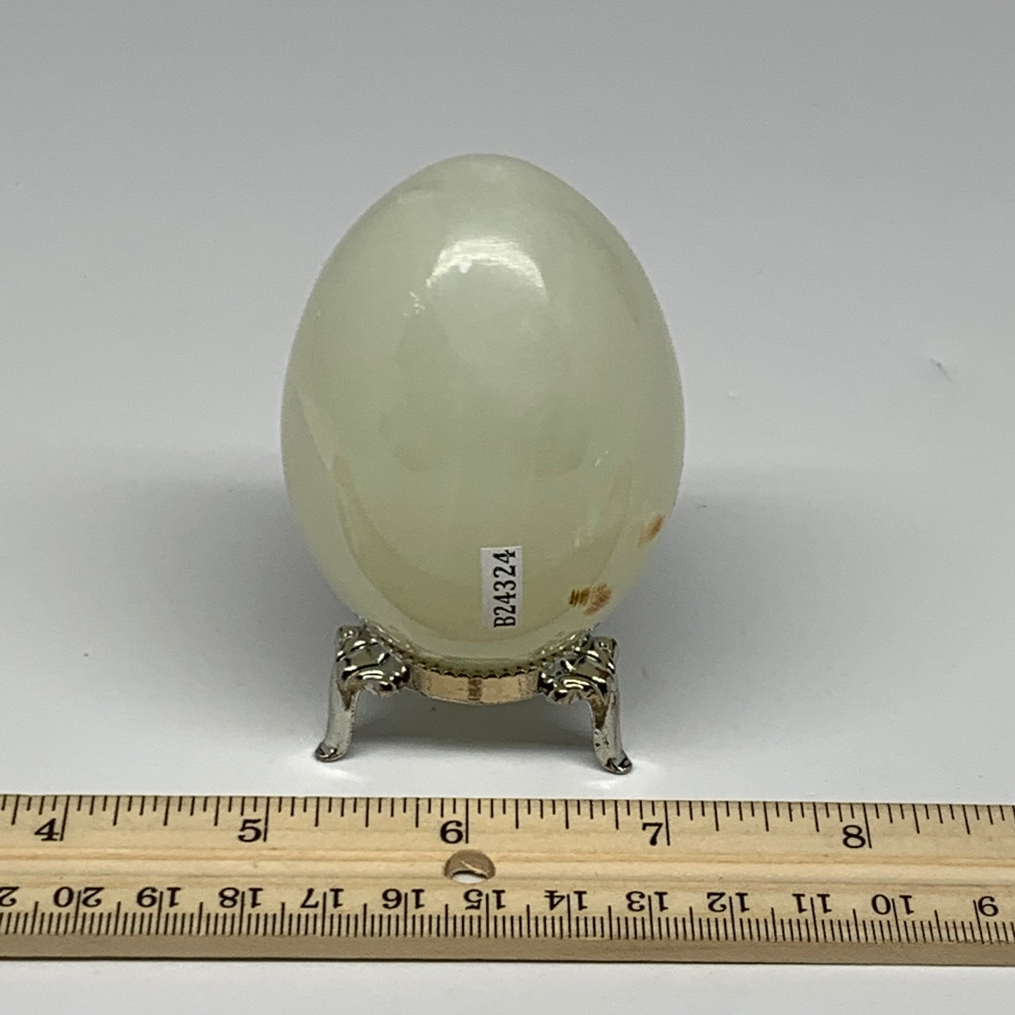 259g, 2.8"x2" Natural Green Onyx Egg Gemstone Mineral, from Pakistan, B24324