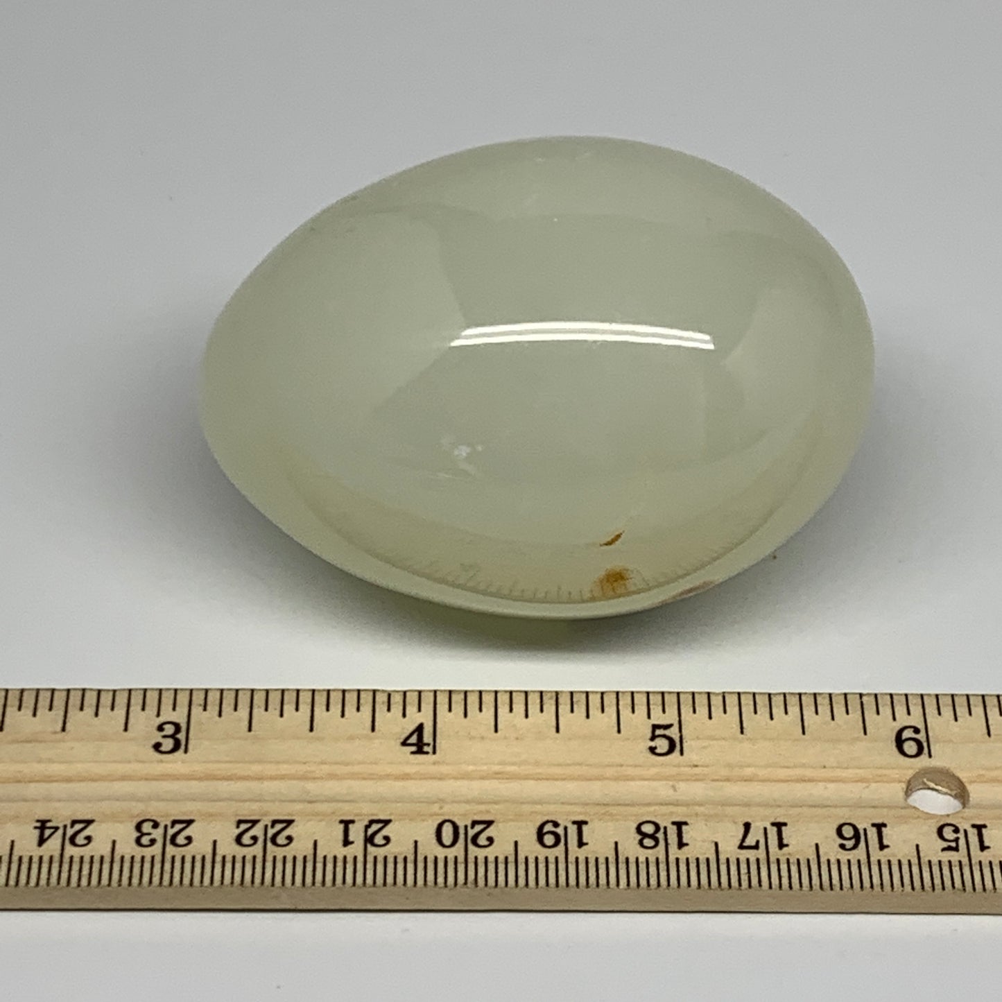 259g, 2.8"x2" Natural Green Onyx Egg Gemstone Mineral, from Pakistan, B24324