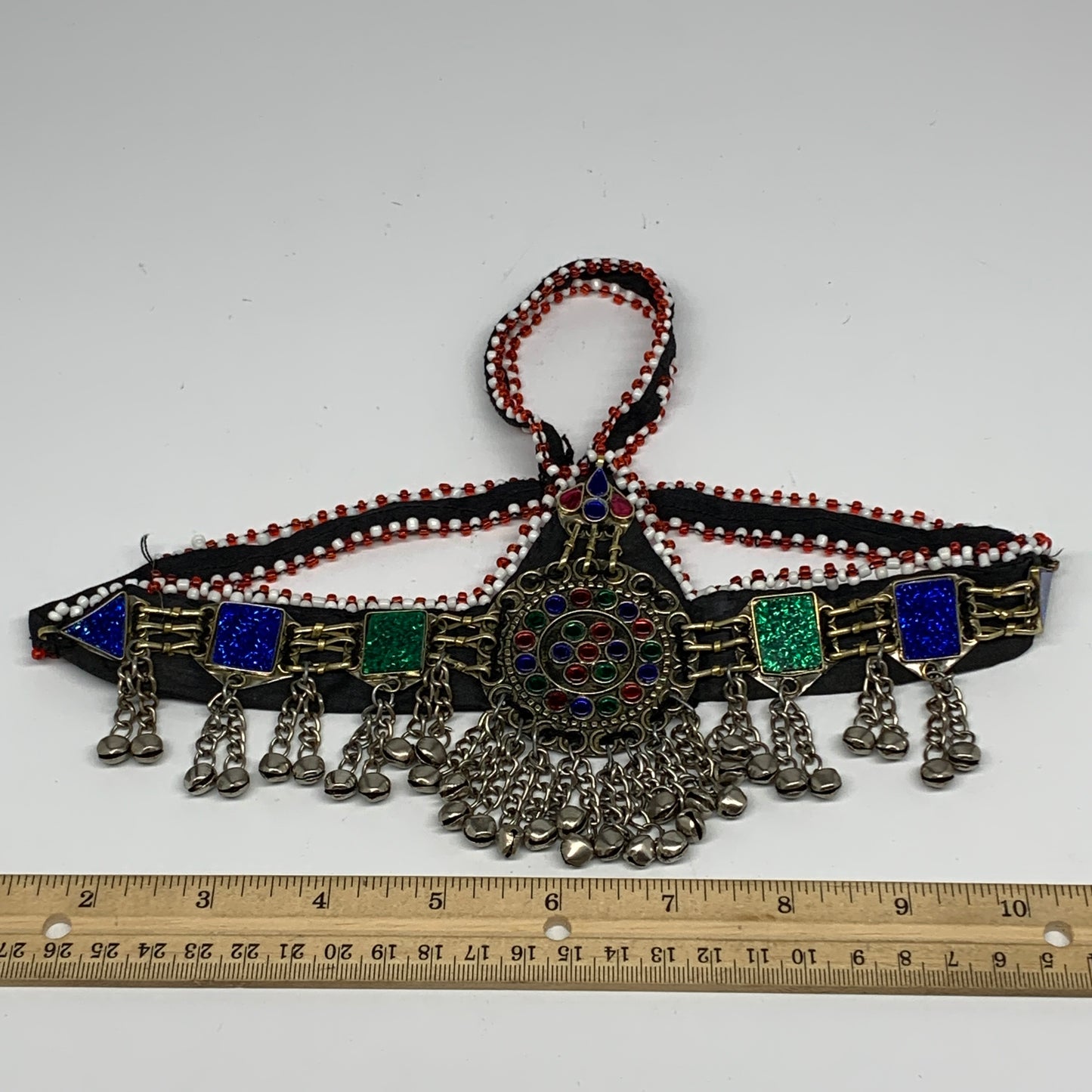 81.9g, Kuchi Headdress Headpiece Afghan Ethnic Tribal Jingle Bells @Afghanistan,