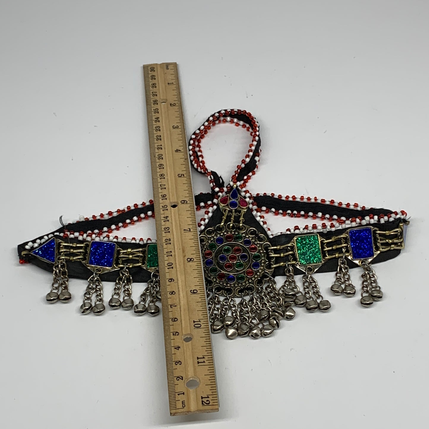 81.9g, Kuchi Headdress Headpiece Afghan Ethnic Tribal Jingle Bells @Afghanistan,