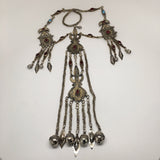 232 Grams Old Vintage Afghan Turkmen Tribal Gold-Gilded Pendant Necklace,TN93 - watangem.com