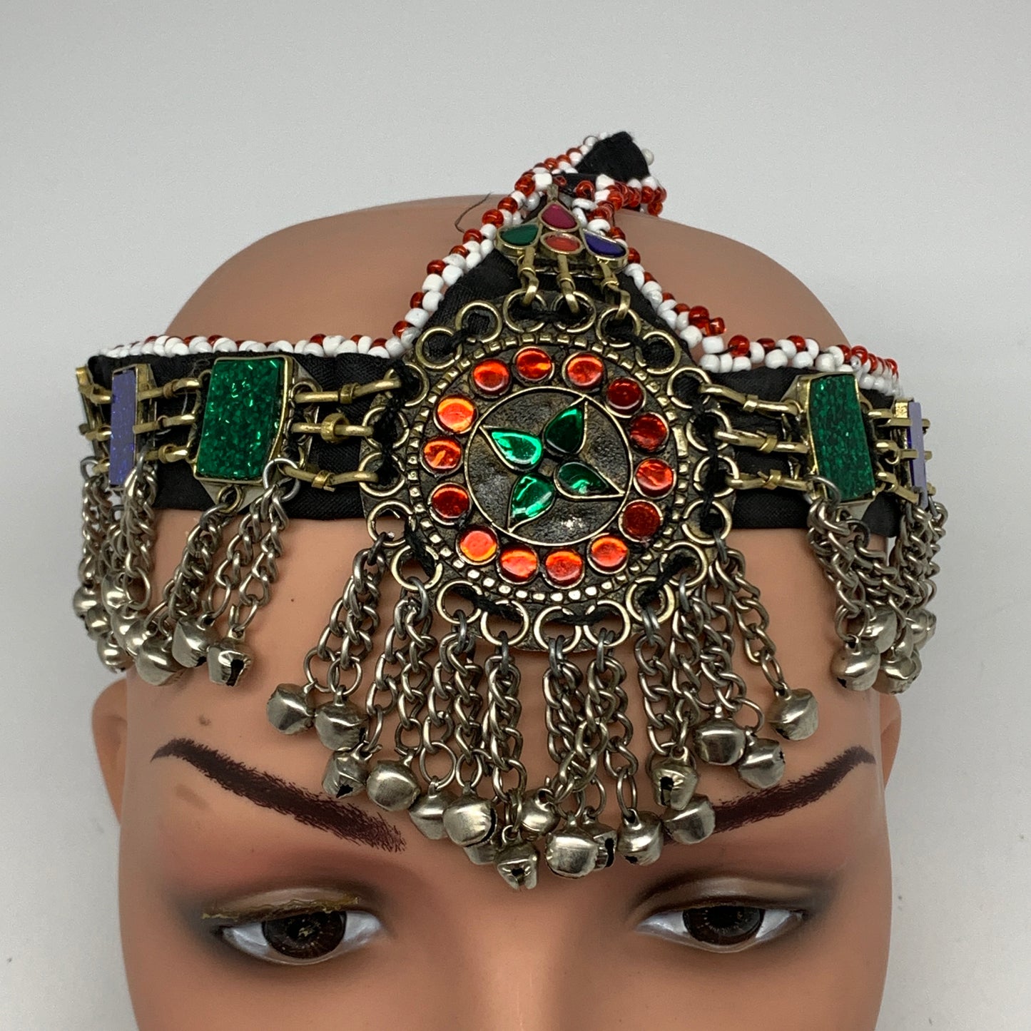 84.3g, Kuchi Headdress Headpiece Afghan Ethnic Tribal Jingle Bells @Afghanistan,