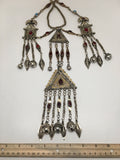 214 Grams Old Vintage Afghan Turkmen Tribal Gold-Gilded Pendant Necklace,TN95