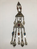 1pc Old Afghan Turkmen Tribal ATS Tassel Pendant Gold-Gilded German Silver,TN98 - watangem.com