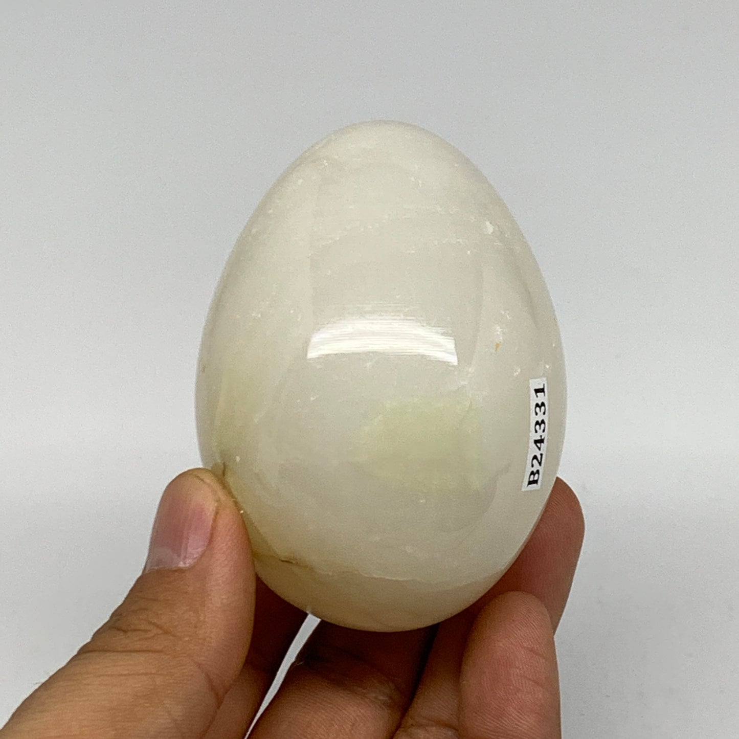 267.2g, 2.8"x2" Natural Green Onyx Egg Gemstone Mineral, from Pakistan, B24331