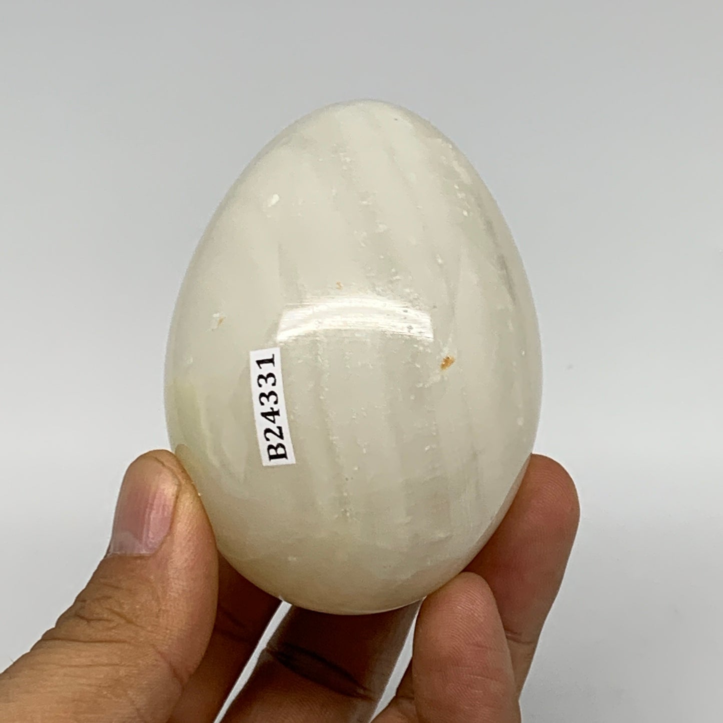 267.2g, 2.8"x2" Natural Green Onyx Egg Gemstone Mineral, from Pakistan, B24331